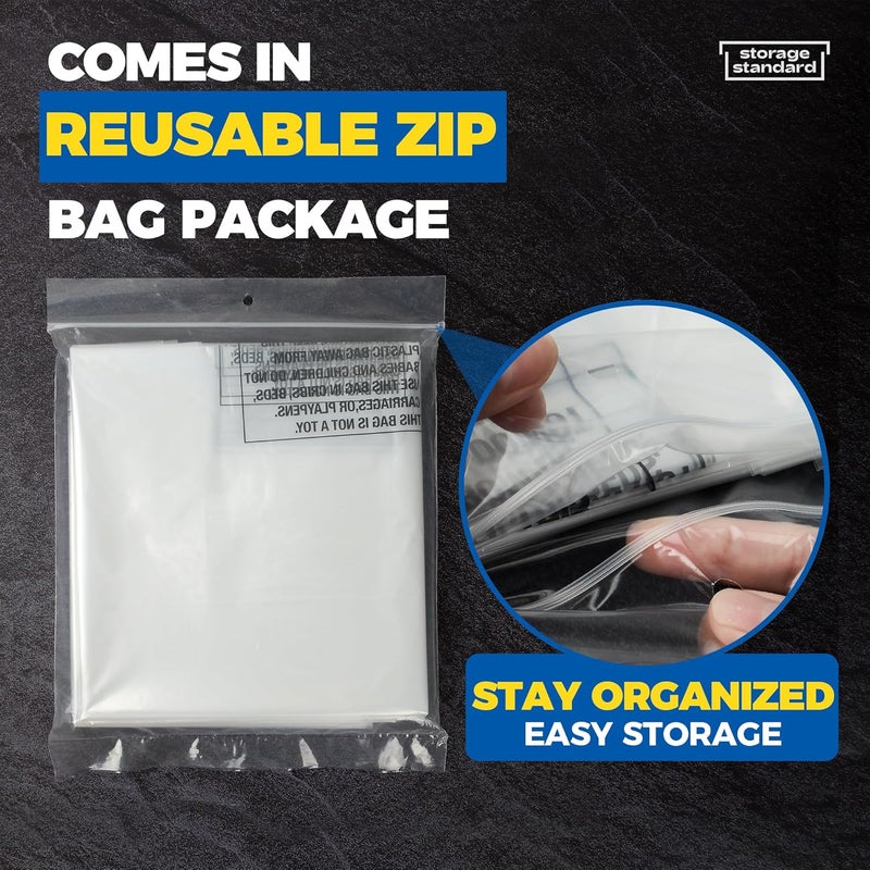 Storage Standard 60-Pack Dry Cleaning Bags for Clothes 40-Inch Long - Clear Plastic Garment Bags for Hanging Clothes, Dry Cleaner Plastic Clothing Cover for Suits, Coat, Shirt, & Pants - Image 5